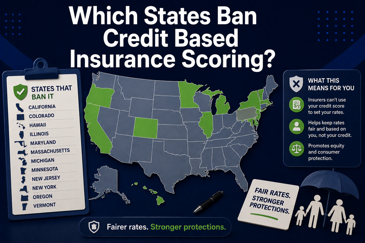 Which States Ban Credit Based Insurance Scoring?